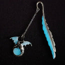 1XLuminous Night Flying dragon Bookmark Label Read Maker Book Stationery Silver3