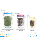 30 Pcs Mason Jar Zipper Bags Snack Sandwich Ziplock Bags Reusable Airtight