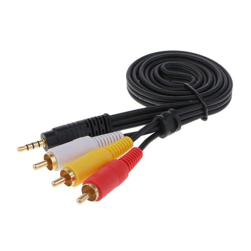 3-RCA Male to 3.5mm Mini Jack Male Jack Composite Audio Video A/V Splitter Cable