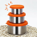 Stainless Steel Fresh-keeping Box Silicone Stretch Lid Lunch Box 400ml