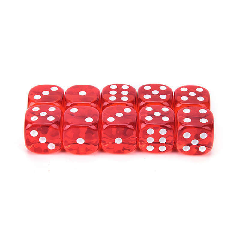 100Pcs/Bag 14Mm Colorful Dice Transparent Dices For Game Bar Playing Game S Z7S2