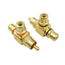 2Pcs RCA Audio Splitter Plug Socket RCA Adapter Converter 1 Male to 2 Female
