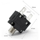12V-24V Push Button Resettable Circuit Breaker with 2 Quick Terminals 20AMP