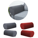 Gray & Burgundy Sofa Armrest Covers 4 Pcs Sofa Arm Protector, Stretch to Fit