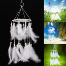 Handmade Dream Catcher with Feathers Hanging Decoration Craft Gift White