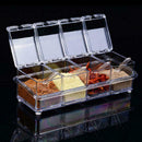 4Pcs/Set Transparent Seasoning Salt Sugar Storage Box Fast Organi Spice M7J0