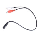 3.5mm 1/8'' Stereo Female To 2 Male RCA Jack Adapter Aux Audio Y Ca Ew