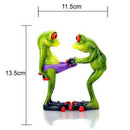 Frog Statue Handpainted Sculpture Artwork Novelty Garden Decor Ornament