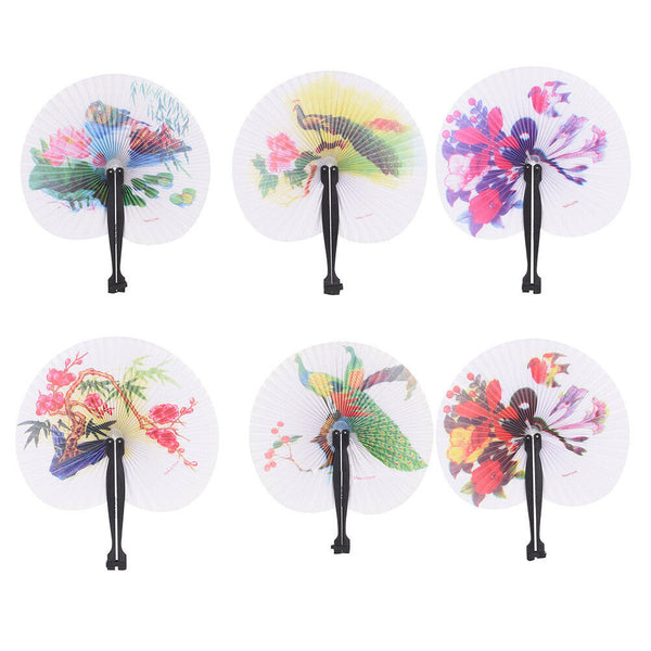 Paper Folding Chinese Oriental Floral Hand Fans Wedding Favours Table Gift CXF