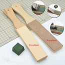 Dual Sided Leather Blade Strop Razor Sharpener Polishing Wooden Handle Craft DIY