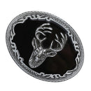 Retro Men Deer Elk Head Oval Western Cowboy Christmas Alloy Belt Buckle Gift