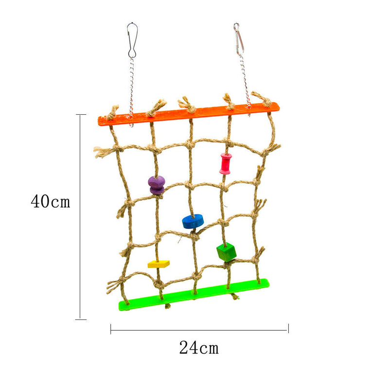 Acrylic Birds Parrot Cockatoo Rope Net Swing Ladder