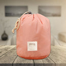 Nylon Drawstring Travel Cosmetic Bag Makeup Organizer Toiletry Bags (Pink) A