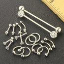 9 Pairs Stainless Steel Body Piercings Jewelry Kit for Women Grils