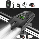 Rechargeable Bike Light Front Rear Headlight Taillight USB Bicycle Power Display