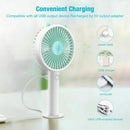 Mini Handheld Fan USB Personal Fan Battery Operated 3 Level Speed Silent De