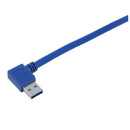 22cm Blue USB 3.0 90 Degree A Male to Female m/f Cable Adapter Connector