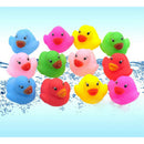 12 Pcs Colorful Baby Children Bath Toys Cute Rubber Squeaky Duck Ducky FT