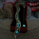 2X retro glow in the dark leaf feaher book mark with dragon luminous bookmar ^