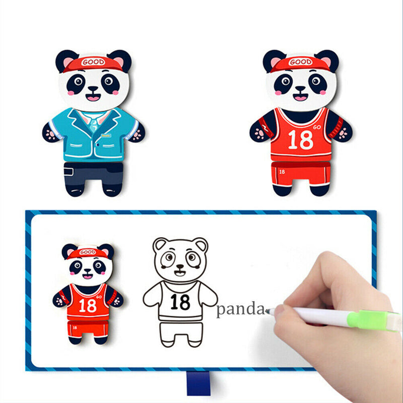 Wooden Dressing Game Children Toys Four Little Bears Change Clothes Dress Puzzle