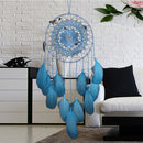 Blue Handmade Lace Dream Catcher Feather Bead Hanging Decoration Ornament