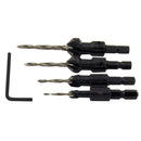 4pcs Conical Hex Shank Countersink Drill Woodworking Drill Bit Drilling Set