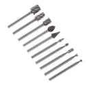 10pcs 1/8 Inch Shank Milling Rotary File Burrs Bit Set Wood Carving Rasps jvJC~ï¼ˆ