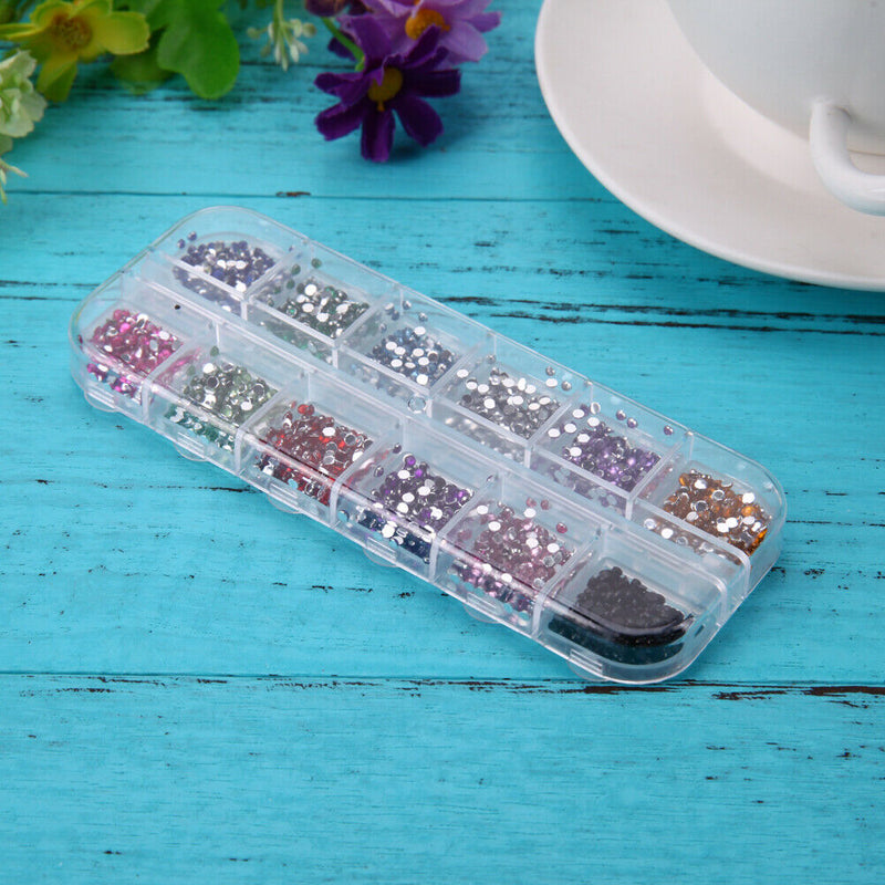 Nail Art Rhinestone+Tweezers Suit Nail Art Decor+5pcs Nail Art Dotting Pen A