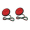 2pcs  Round Reflector 6mm Nuts LED Rear Tail Brake Stop Lights Red Lens