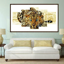 Leopard 5D DIY Full Drill Diamond Painting 5-pictures Craft Combination Kit