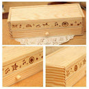 2 Layer Wooden Pencil Case Pen Holder With Black Board for Students Pretty D7S2