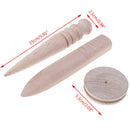 3Pcs Solid Leathercraft Tool Edge Slicker Round Wood Slicking Burnishing LeathFT