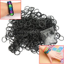 600 Pcs Black Rubber Bands 24 Clips For DIY Loom Charming Bracelet Anklet New