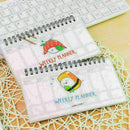 Cartoon Weekly Plan Schedule Spiral Coil Notebook Sketchbook-Journal-Planne H2C1