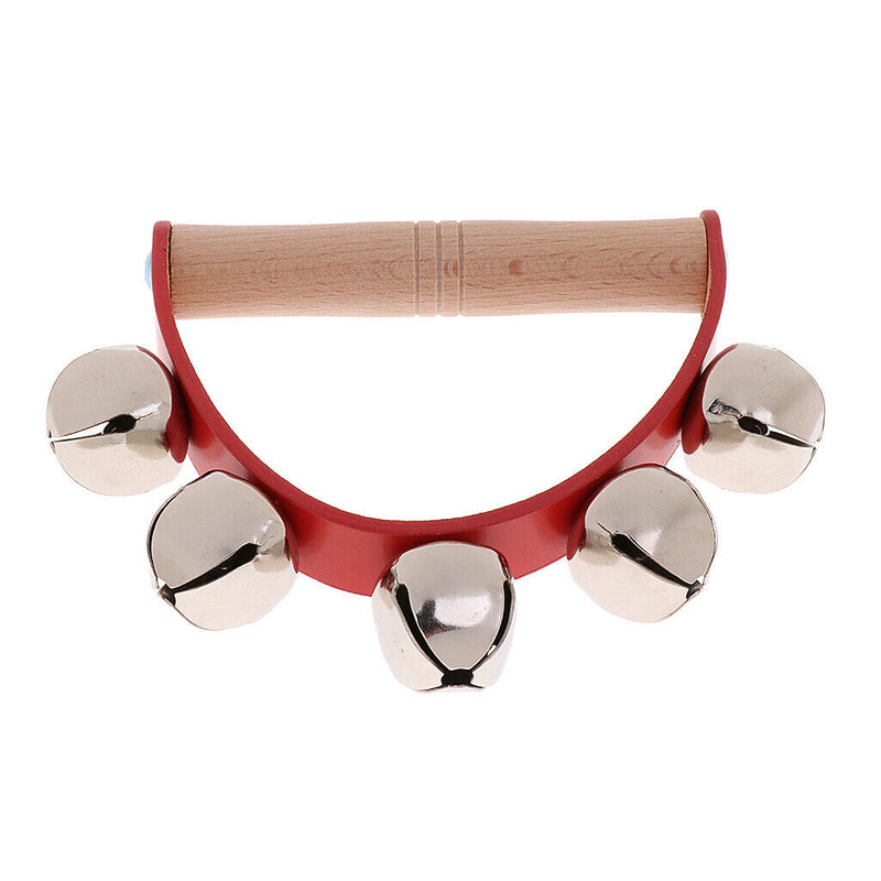 1 Piece Red Hand Shake Bell Ring 5 Bell Rattle For Baby Grasp Catch Training