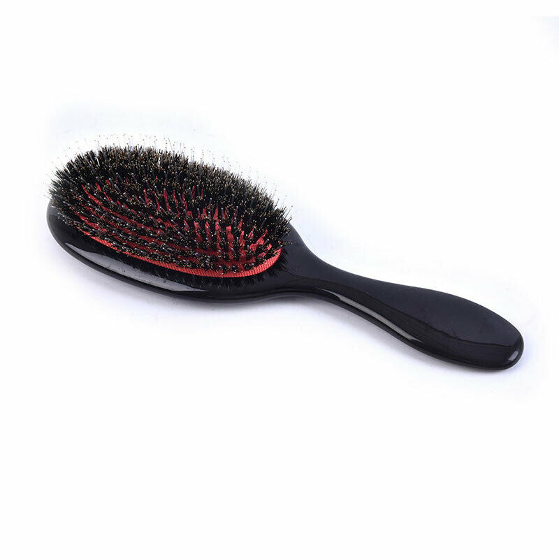 Natural Boar Bristle Oval Anti-static Paddle Comb Scalp Massage Comb Hair Br Ew