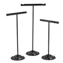 Earring T Shape Stand, 3 Pcs Black Metal Earring Display T Bar Earring Holder 02