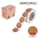500pcs Handmade With Love Kraft Paper Stickers Round Adhesive Labels StickeSEAU