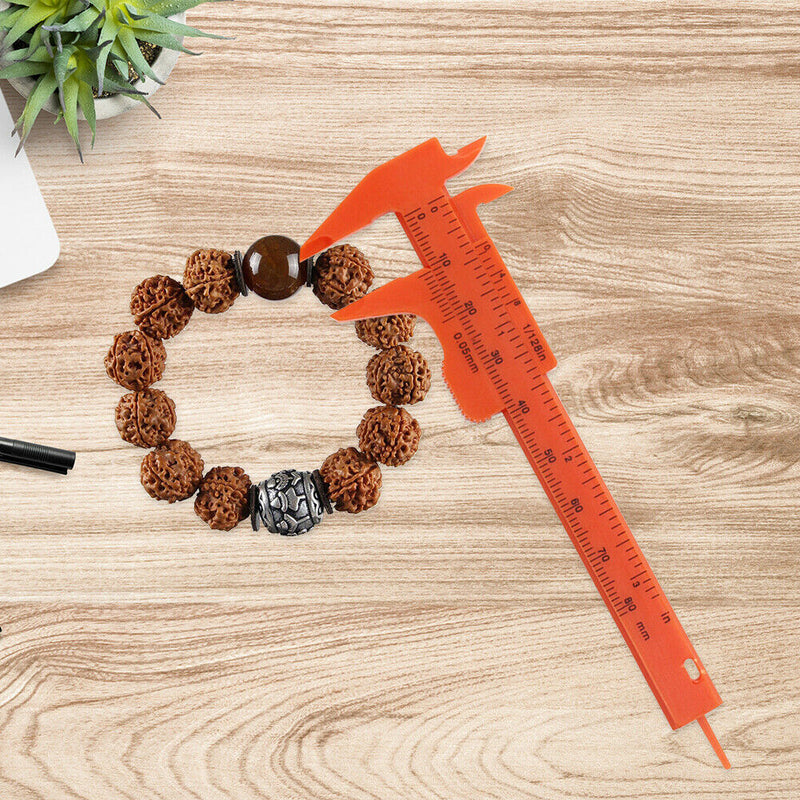 Tiny Mini 80mm Double Scale Plastic Vernier Caliper Ruler Gauge Measuring Tools