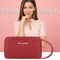 Women Handbag Leather Solid Color Money Purse Wrist Pocket Clutch (Red)