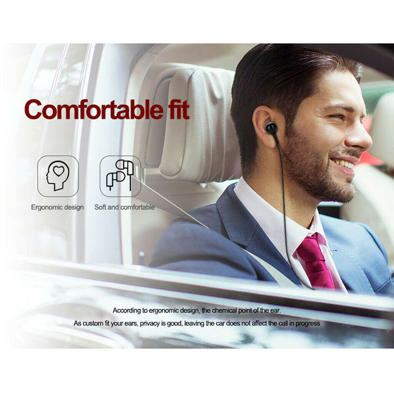 Bluetooth Headset Clip Earphone Sport Universal Earpiece Handsfree Black