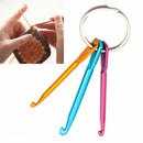 3Pcs/Set Aluminum Crochet Hooks On Keychain/Keyring Knitting Needles Craft DIY