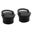 Black Rubber Scupper Plugs Bungs for Kayak (Pack of 2) - Keeps You Dry while