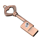 USB 2.0 Metal USB Pen Drive Pure Copper Heart USB Flash Drive Key (Copper,  R3C8