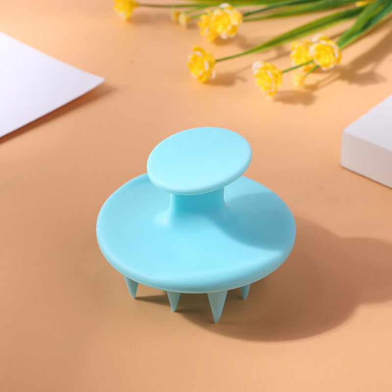 Pointed Tip Silicone Scalp Shampoo Massage Brush Head Acupoint Comb (Green)