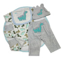 Cartoon Dinosaur Printed Rompers Pants Socks Hat Clothes for 22-23Inch Reborn