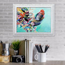5D DIY Full Drill Diamond Painting Rooster Cross Stitch Mosaic Craft Kit