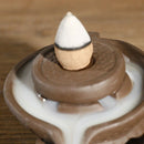 Purple Clay Smoke Backflow Incense Burner Sticks Holder Cone Lucky 2 Cattle Q9Z6