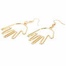 Cute Fashion Big Hollow Hand Palm Alloy Drop Earrings Unique personality je X6D7