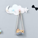 Practical Wall Mounted Nail-free Stickup Star Moon Shape Hanger Cloud Cloth R0I5